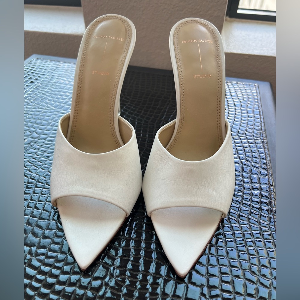 REVOLVE White Heeled Mules - Picture 6 of 10